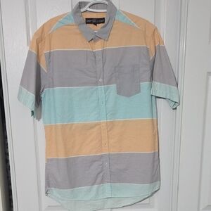 Sunday Work Clothes Striped Short Sleeve Shirt